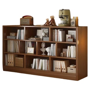 客厅置物柜儿童书架落地置物架靠墙书柜一体多层矮柜分层架书包柜