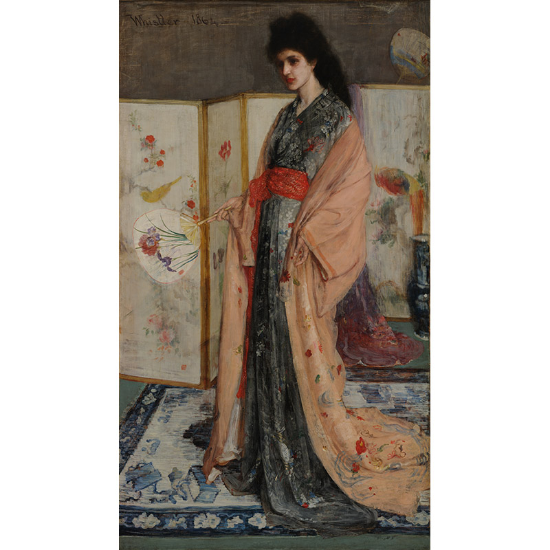 瓷器之国的公主詹姆斯·惠斯勒高清油画原版作品装饰画素材图片
