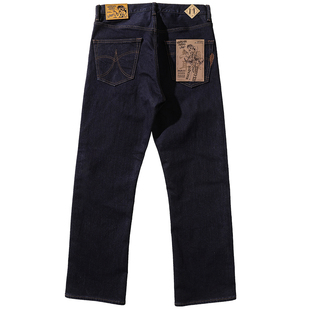 火焰山系列16OZ经纬双染磨毛六耳猕猴701特深蓝赤耳丹宁直筒裤MMC