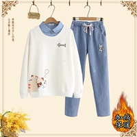 Белый утепленный комплект, светлые флисовые штаны