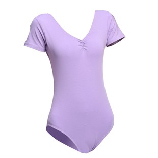考级色芭蕾舞连体服圆领中袖艺考基训练功服形体老师专用体服