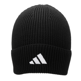 Adidas阿迪达斯黑色针织帽三条纹男帽女帽2025秋季新款毛线帽冷帽
