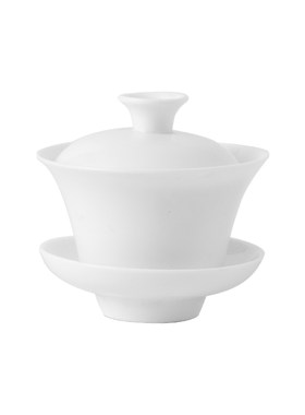 纪森新款白白大小号玉瓷泡茶碗