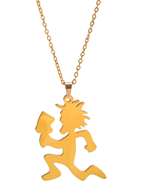 摇滚运动风奔跑人物不锈钢项链