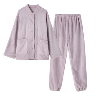 康妮雅秋冬睡衣女法兰绒舒适暖绒长袖套装秋冬保暖家居服可外穿