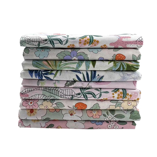 2023年新款纯棉棉布印花布料全棉宝宝床单布被套面料田园风碎布头