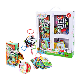 jollybaby尾巴布书宝宝婴儿玩具新生儿见面礼盒早教益智套装新年