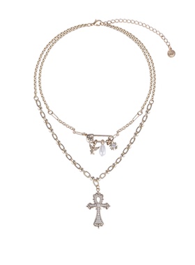 鱼头星星甜酷风时尚百搭设计感女生轻奢锁骨链叠戴十字架项链礼物