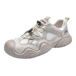 Jeep情侣户外登山鞋女鞋透气防撞大头丑萌鞋轻便防滑夏季徒步鞋男