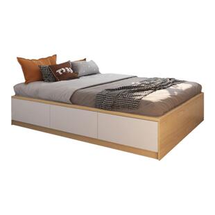 新无靠背床现代简约塌塌米小房间省空间储物双人梦中情床无床头床