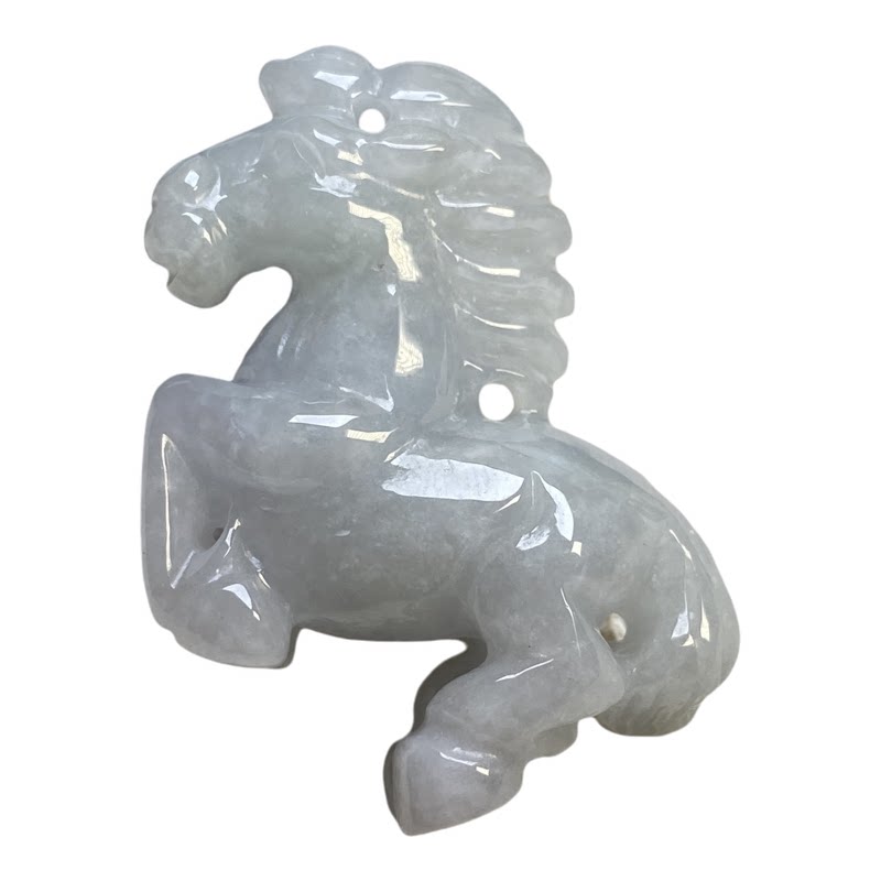 隆慈缘A货冰糯翡翠马到功成吊坠