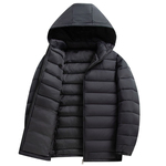 男士轻薄棉服男装可脱卸帽休闲棉衣秋冬防寒保暖外套中老年爸爸装