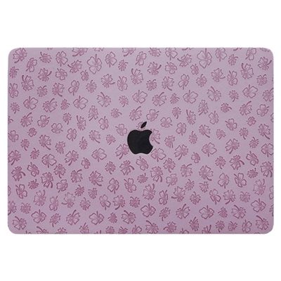四叶草压纹皮革紫Mac壳Mac壳苹果电脑保护套适用于macbookprom113保护壳笔记本macm2air13macbookpro16寸外壳