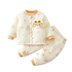 婴儿衣服冬季夹棉分体套装保暖加厚婴幼儿棉服宝宝冬装a类纯棉男6