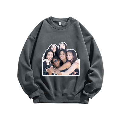 韩女团爱豆Katseye粉丝应援周边百搭合影印花重磅纯棉卫衣男女款