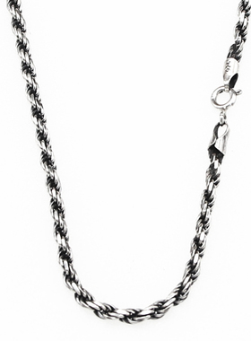 项链925纯银邓为同款麻花链男女