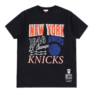 Mitchell&NessNBA官方正品男子尼克斯Energy系列运动休闲T恤
