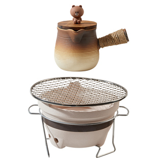 户外围聚围炉煮茶碳火炉烤奶茶罐整套夏专用茶壶冬可明火干烧陶罐