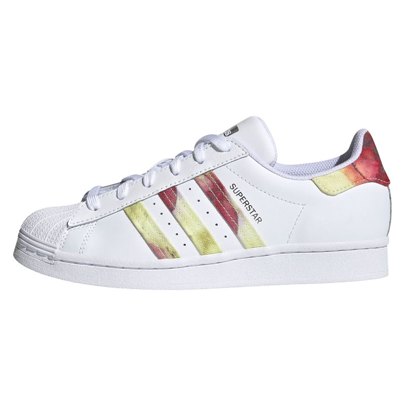 Adidas三叶草彩虹扎染运动板鞋女