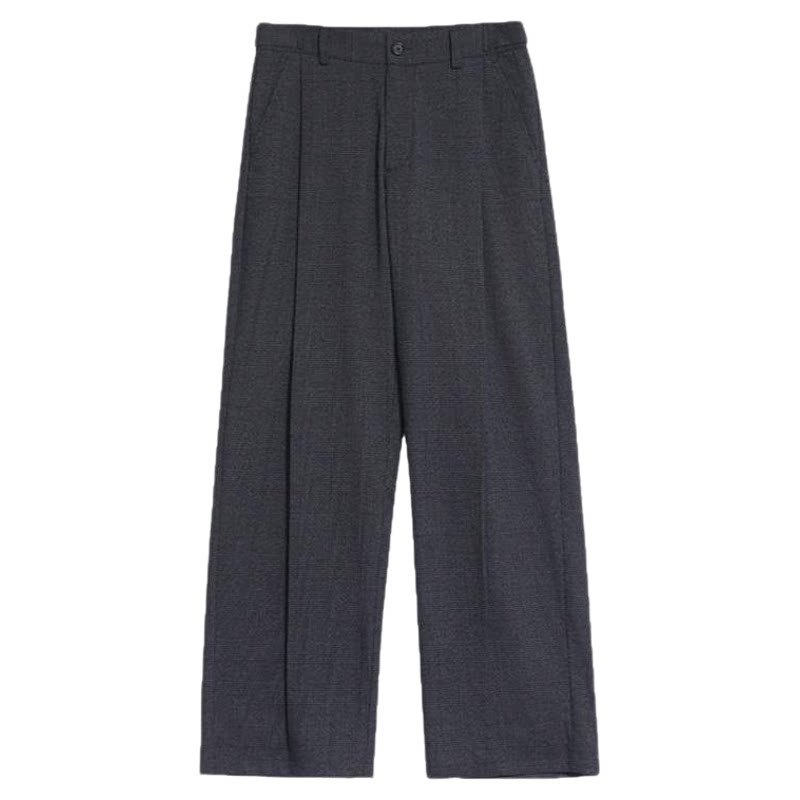 【裤袢可调节】Unvesno(UN)中古绅士老钱ROW风复古格纹休闲西裤