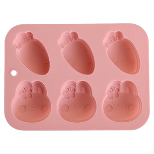 胡萝卜可爱立体兔子手工巧克力糖果果冻白凉粉蒸糕食品级硅胶模具