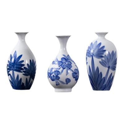 青花瓷纯手绘陶瓷花器迷你花瓶