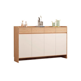 实木衣帽架鞋柜家用进门口换鞋凳镜子靠墙一体入户客厅玄关楼道外