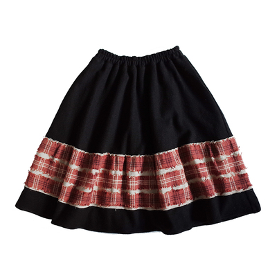 HIGHLIGHT复古格纹拼接半身裙