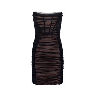 【李溪芮同款】Sheer Luck KALI网纱褶皱抹胸裙气质法式风连衣裙