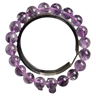 天然紫幽灵手链女单圈紫水晶手串甜美异象水晶饰品新年礼物转运珠