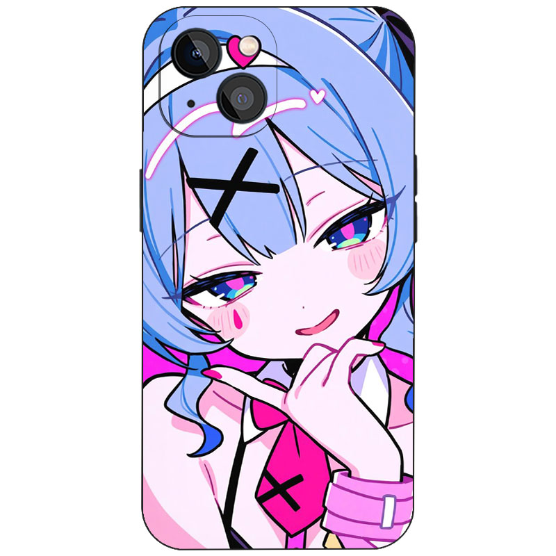 可爱日系俏皮蓝发甜酷少女兔子洞辣妹手机壳动漫周边适用于iPhone17苹果16二次元漫迷磨砂硅胶磁吸防摔保护套