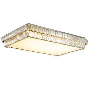 圆形轻奢客厅灯具简约现代中古风水晶吸顶灯主卧室灯书房餐厅灯饰