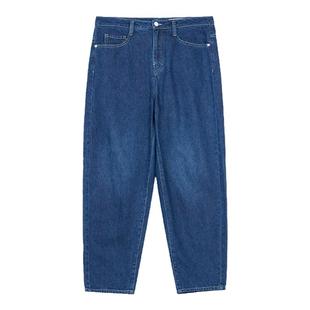 klee klee春女装环保棉无弹牛仔简约休闲包容显瘦舒适宽松锥裤