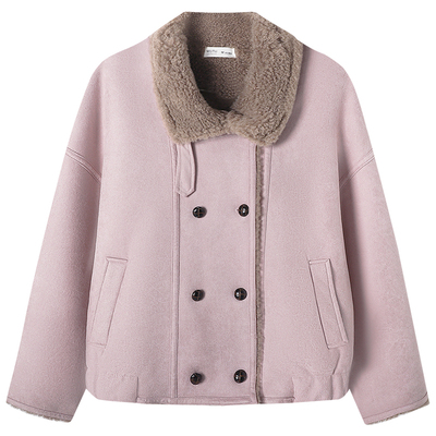 慕兔复古高级感仿麂皮外套