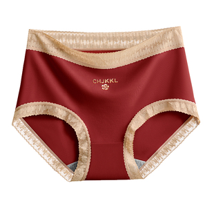 2025新款内裤女红色纯棉抗菌裆中腰大码胖MM三角裤本命年新年送礼