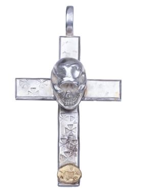 国内现货高山隆骷髅十字架项链