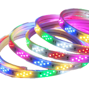 跑马灯led七彩户外防水彩灯流水变色霓虹灯带220v软追光渐变灯条