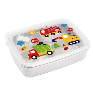 unzy学生饭盒316不锈钢小学生专用餐盘儿童分格餐盘男孩小汽车款