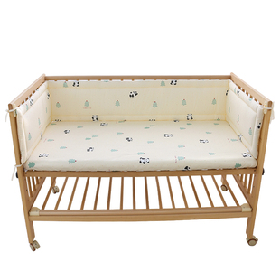 婴儿床围栏软包a类纯棉宝宝拼接床防撞围挡一片式儿童床防护挡布