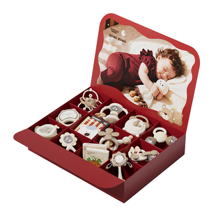 新生的儿见面礼盒实用宝宝满月礼物小月龄婴幼儿安抚玩具0到6个月