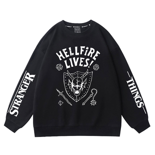 怪奇物语周边达达食人花美剧圆领卫衣StrangerThings美式潮流衣服