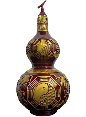 红色八卦葫芦风水摆件铜葫芦摆