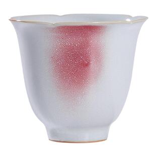 寻造钧窑葵口杯女主人杯月白羞花品茗杯窑变瓷高档精致个人杯送礼