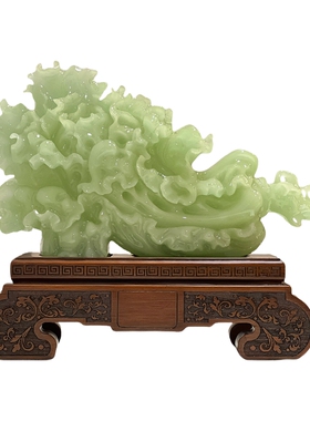 阿拉伯玉白菜招财玄关装饰品摆件