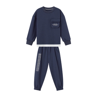 多多家男童运动套装假两件春装2026新款春秋季儿童中大童卫衣卫裤