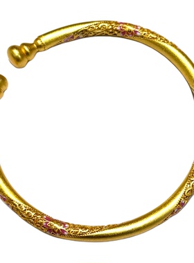 燕归桃山岩轻奢足银百搭手镯女