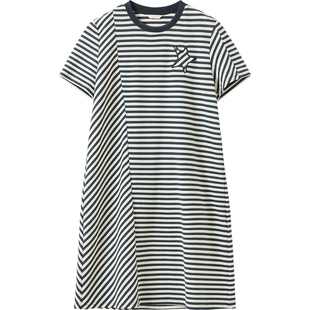 播商场同款正肩短袖连衣裙秋季新款休闲宽松裙子BDS3LD3023