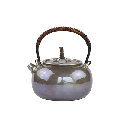 纯银时代纯手工一张打紫皮泡茶壶