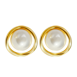 螺旋珍珠耳夹无耳洞女小众高级感耳钉2025爆款蚊香盘无痛轻奢耳饰