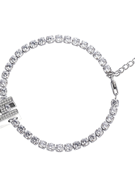 GangGang潮酷字母情侣带钻手链男